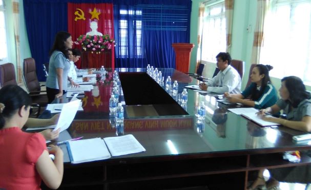 Đồng chí Nguyễn Thị Lan Phương phát biểu kết luận kiểm tra hồ sơ công tác đăng ký và quản lý hộ tịch tại UBND tp.Cam Ranh 